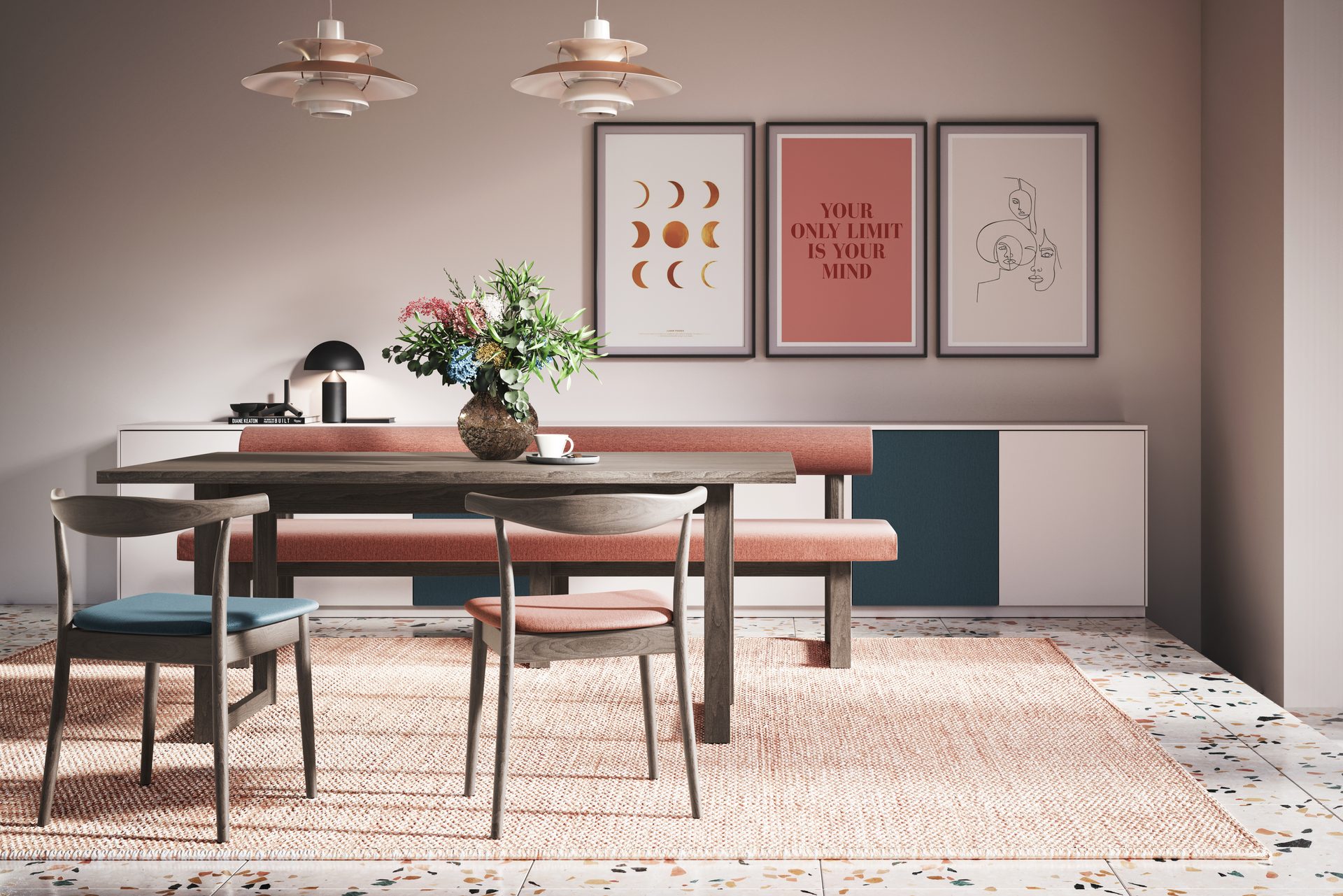 Esszimmer nach Maß — Eckbank Novara mit Esstisch und Stuhl aus Massivholz